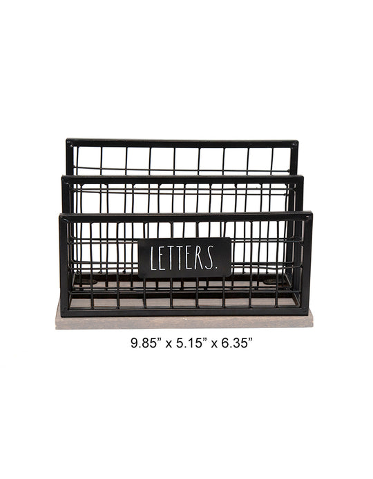 Rae Dunn “Letters” Black Wire Letter Holder for Desk