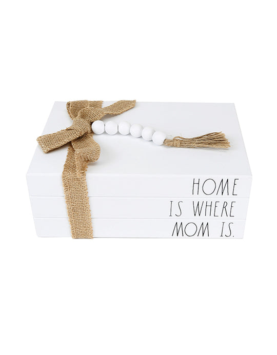 Rae Dunn  "Home is Where Mom is" Triple Stacked Book
