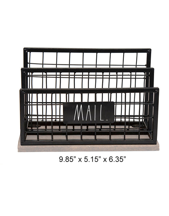 Rae Dunn “Mail” Metal Wire Black Mail Organizer for Desk