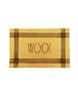 Rae Dunn “Woof” Ochre Yellow Coir Dog-Theme Doormat