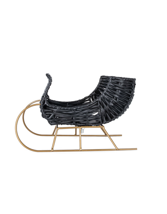 Becki Owens Freestanding Decorative Black Christmas Sleigh