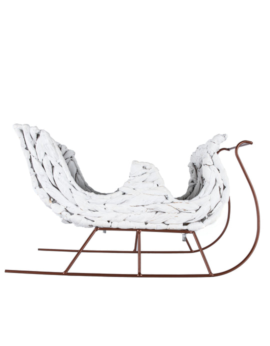 Becki Owens Freestanding Decorative White Christmas Sleigh