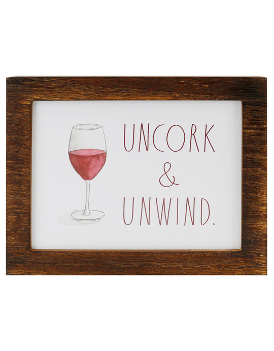 Rae Dunn "Uncork & Unwind" Dining Room and Bar Décor Sign