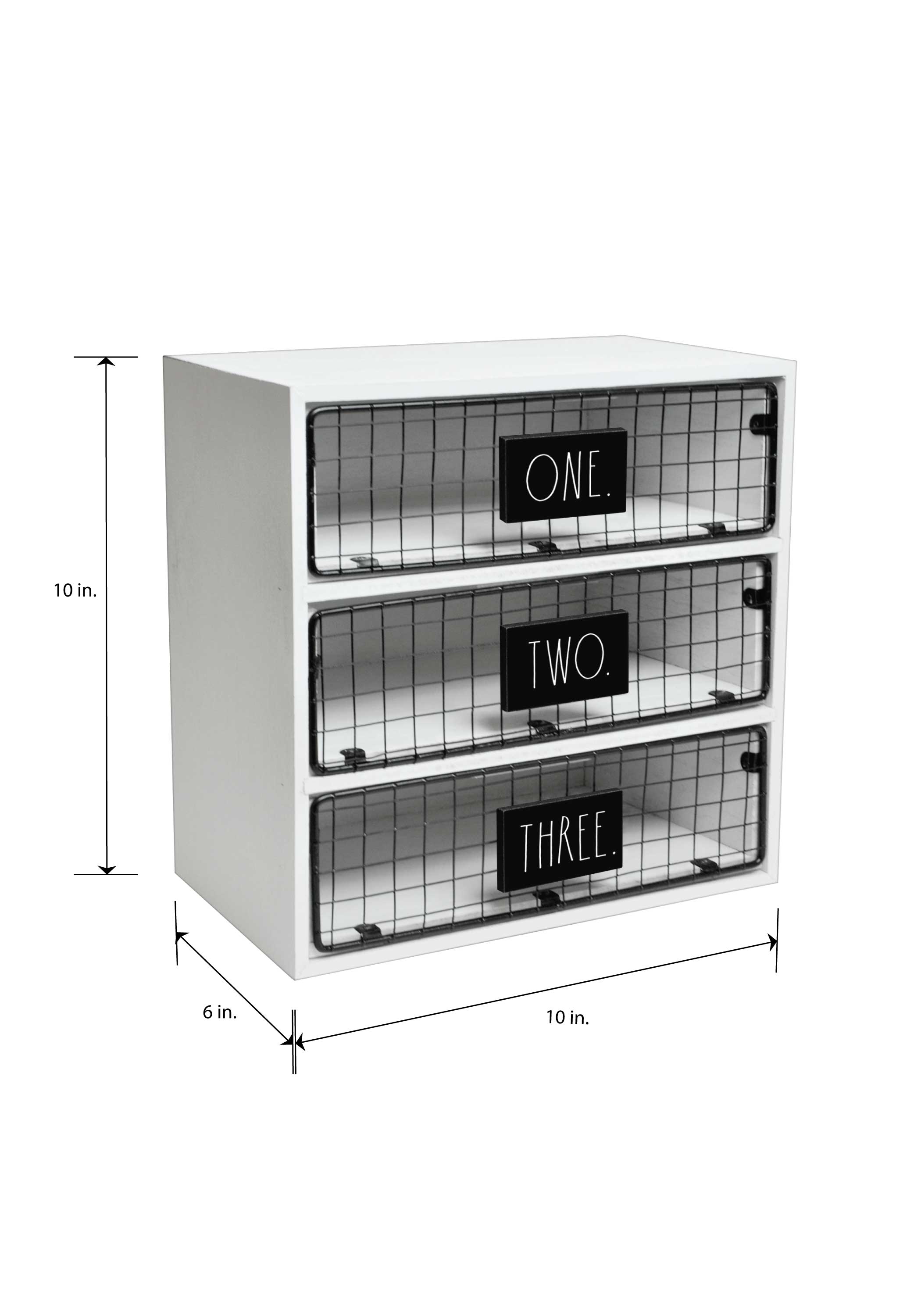 Rae Dunn “One, Two, Three” White Farmhouse Desk Organizer DesignStyles