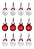 Rae Dunn Set of 12 Red and White Christmas Ornaments
