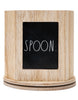 Rae Dunn 3 Compartments Wooden Spinning Utensil Caddy