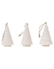 Becki Owens Set of 3 White Wood Turned Tree Christmas Ornaments