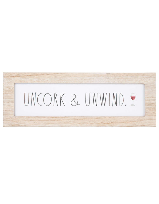 Rae Dunn Freestanding Wooden “Uncork and Unwind” Sign
