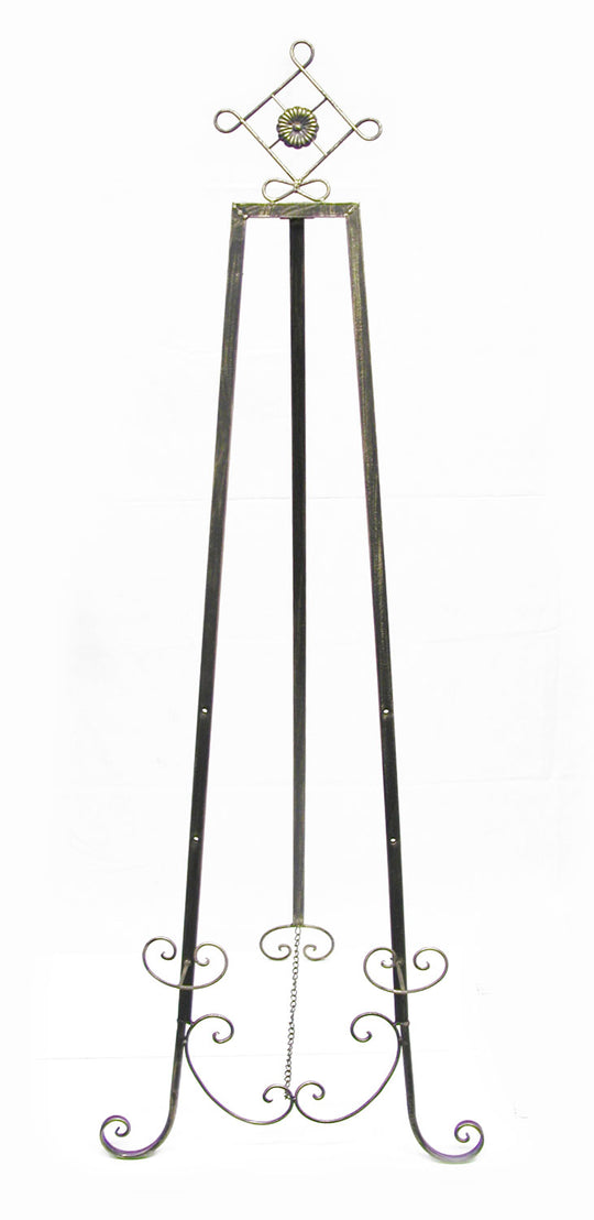 Tripod Vintage Brass Easel with Diamond Shape at Top