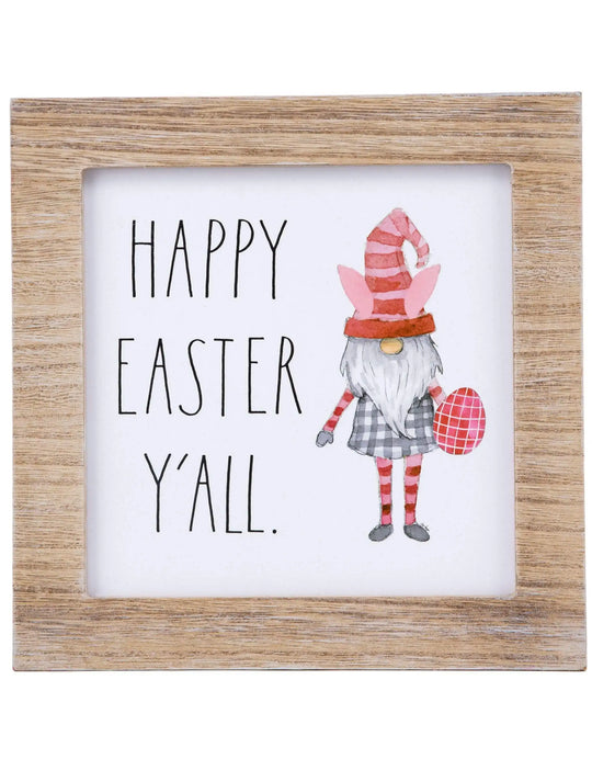 Rae Dunn “Happy Easter Y’All” Easter Wood Sign with Gnome