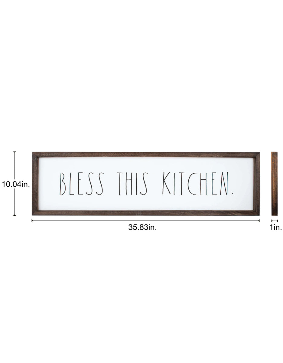 Large Kitchen Sign Rae Dunn Wall Large Wooden “Bless This Kitchen” Sign | DesignStyles